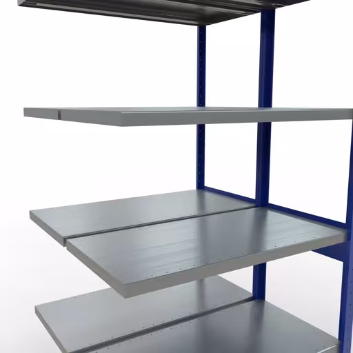 Immagine del prodotto n. 7 dell'articolo scaffale componibile, scaffale doppio, scaffale, sistema a innesto MULTIplus250, 2500 x 1000 x (2x500) mm, 2x6 ripiani, RAL 5010 blu genziana dalla gamma di prodotti Scaffali della marca Schulte Lagertechnik