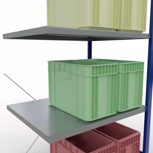 , Étagère MULTIplus330 système enfichable, 2000 x 1000 x 800 mm, 5 étagères, RAL 5010 bleu gentiane/galvanisé de Schulte Lagertechnik de la gamme de produits système enfichable