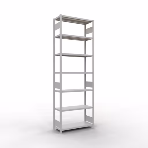 Figura n. 15 dell'articolo scaffale base, sistema a innesto per scaffale MULTIplus330, 3000 x 1000 x 400 mm (AxLxP), 7 ripiani, barre longitudinali, RAL 7035 grigio chiaro del gruppo di prodotti sistema a innesto della marca Schulte Lagertechnik