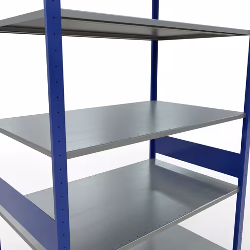 Image supplémentaire de l'article Étagère de base, étagère, système enfichable MULTIplus150, 3000 x 1300 x 800 mm, 7 étagères, RAL 5010 bleu gentiane/galvanisé à partir de l'étagère de base