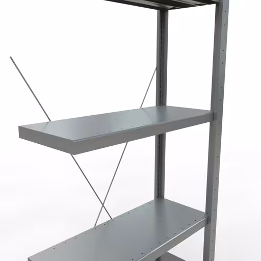 Scaffali componibili, scaffali, sistema a innesto MULTIplus250, 2000 x 750 x 300 mm (AxLxP), 5 ripiani, traversa, zincato della marca Schulte Lagertechnik della gamma dei sistemi a innesto