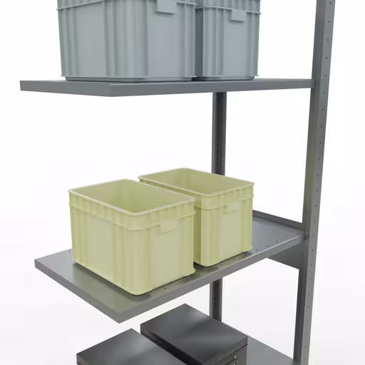 Immagine del prodotto n. 13 dell'articolo scaffale aggiuntivo, ripiano per scaffali, sistema a innesto MULTIplus150, 2500 x 750 x 400 mm, 6 ripiani, zincato dalla gamma di prodotti del sistema a innesto della marca Schulte Lagertechnik