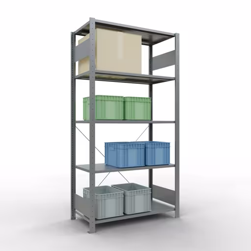 Figure n° 14 de l'article étagère de base, étagère, système enfichable MULTIplus85, 2000 x 1000 x 500 mm, 5 étagères, traverse, galvanisée du groupe de produits système enfichable de la marque Schulte Lagertechnik