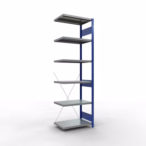 , Étagère MULTIplus250 système enfichable, 2500 x 750 x 500 mm, 6 étagères, RAL 5010 bleu gentiane/galvanisé/galvanisé de Schulte Lagertechnik de la gamme de produits système enfichable
