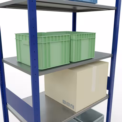 Figure n° 13 de l'article étagère de base, système d'étagères enfichables MULTIplus85, 3000 x 1000 x 600 mm, 7 étagères, RAL 5010 bleu gentiane du groupe de produits système enfichable de la marque Schulte Lagertechnik