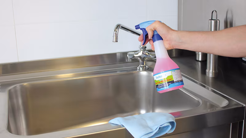 TecLine detergente sanitario flacone spray 500 ml Sinken, Waschbeckenhahn, Reinigen, Person