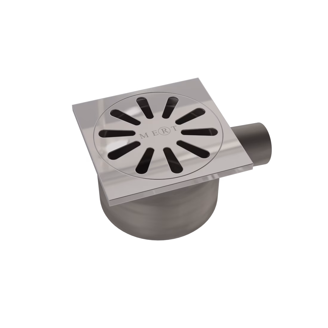 Scarico a pavimento MERT HK-SERIES, completo di acciaio inox e griglia, 100x100 mm, orizzontale, del marchio Mert Scarico a pavimento MERT serie HK, completo di griglia in acciaio inox, 100x100 mm o 150x150 mm, della categoria scarichi a pavimento con codice articolo DU-HK-450-Y