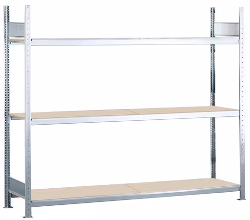 Figure n° 11 de l'article étagère de base, étagère à grande portée WS 2000 avec panneaux de particules, 2000 x 1500 x 400 mm, galvanisée, 3 niveaux, du groupe de produits étagères à grande portée de la marque Schulte Lagertechnik.