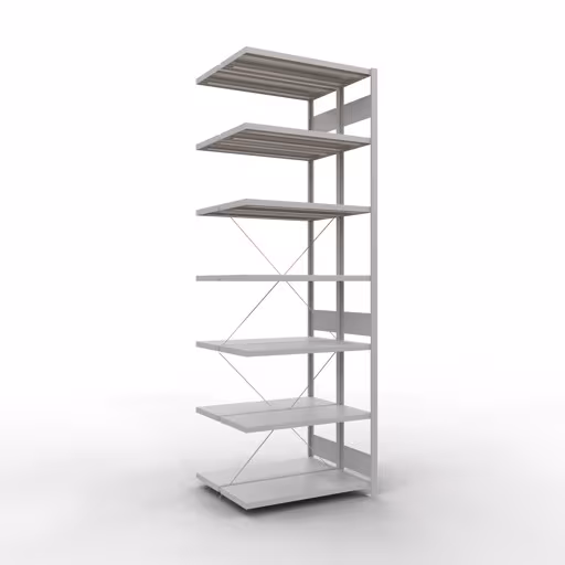 , étagère double, système d'étagères MULTIplus250, 3000 x 1000 x (2x400) mm, 2x7 étagères, gris clair RAL 7035 de Schulte Lagertechnik de la catégorie étagères