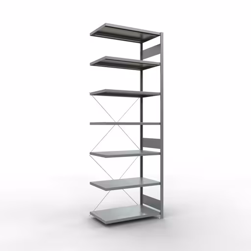 Scaffali componibili, scaffali, sistema a innesto MULTIplus330, 3000 x 1000 x 600 mm (AxLxP), 7 ripiani, traversa, zincato della marca Schulte Lagertechnik della gamma dei sistemi a innesto