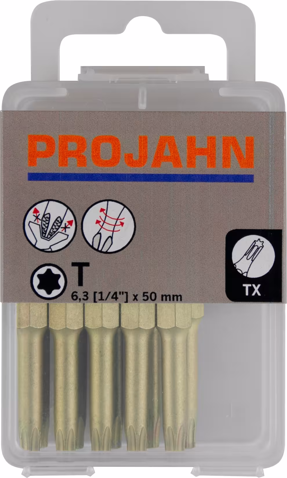 Embout 1/4" STAR L25mm TX10 ZrN lot de 10 de la catégorie embouts & porte-embouts avec le GTIN 4000146038185 Embout STAR pour vis TX internes 6.3 de la marque PROJAHN de la catégorie embouts & porte-embouts