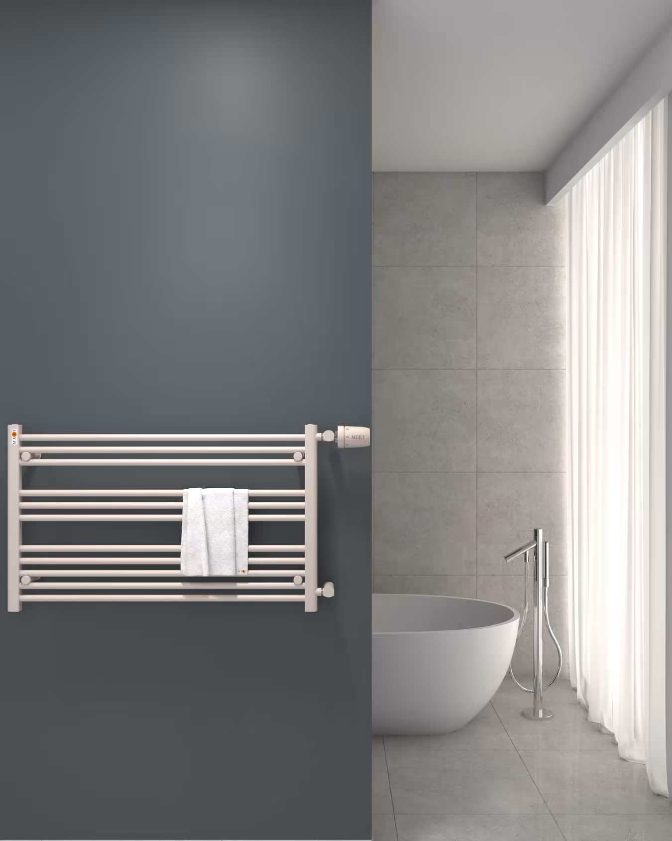 MERT Austausch Badheizkörper weiß gerade, Anschluss an der Seite Typ Größe: 1000x600 mm aus der Kategorie Austausch-Heizkörper  mit der Artikelnr. 1-100x60-ASR-50
