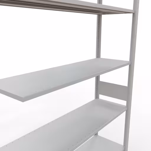 Représentation supplémentaire de l'article, système d'étagères MULTIplus150, 3000 x 1300 x 400 mm, 7 étagères, gris clair RAL 7035