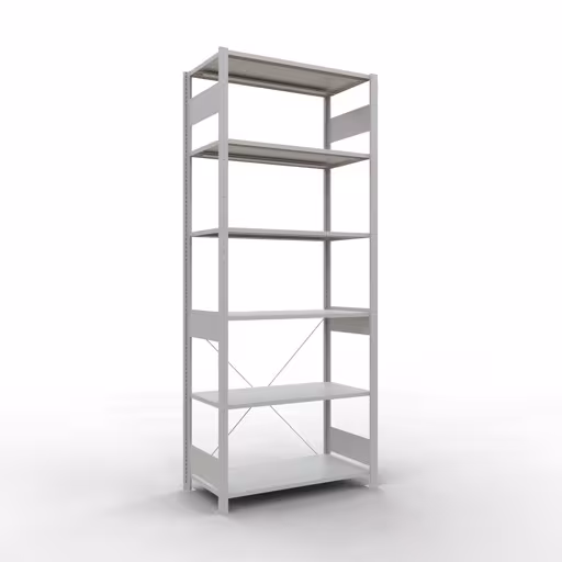 Figure n° 13 de l'article étagère de base, étagère, système enfichable MULTIplus85, 2500 x 1000 x 500 mm, 6 étagères, traverse, RAL 7035 gris clair du groupe de produits système enfichable de la marque Schulte Lagertechnik