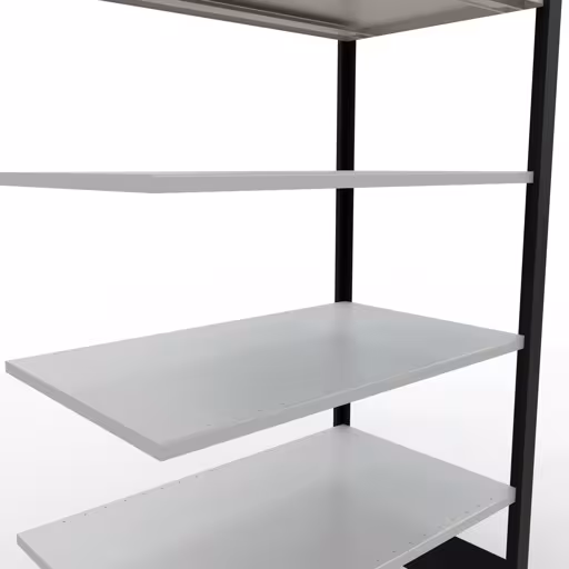Figure n° 10 de l'article, étagère de bureau, système enfichable MULTIplus150, 2000 x 1000 x 600 mm, 6 étagères, barres de longueur, noir/gris clair du groupe de produits étagères de bureau de la marque Schulte Lagertechnik