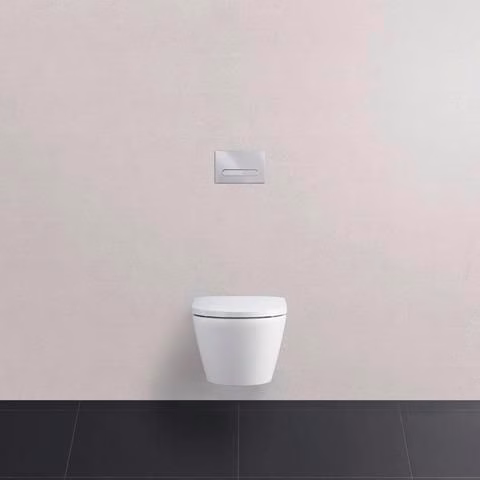 Set per WC sospeso Duravit 540 mm D-Neo White, vaso con sciacquone senza bordo, sedile del WC con chiusura ammortizzata, incluso Durafix