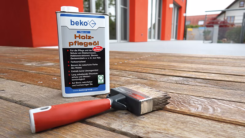 Olio per la cura del legno TecLine 1 litro Werbung, Holz, Plakat