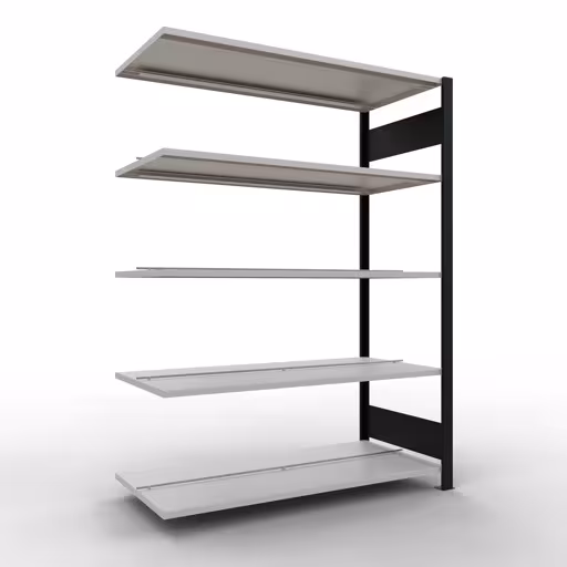Figura n. 12 dell'articolo scaffale componibile, scaffale per ufficio, sistema a innesto MULTIplus150, 1800 x 1300 x 600 mm, 5 ripiani, nero/grigio chiaro del gruppo di prodotti scaffale per ufficio della marca Schulte Lagertechnik