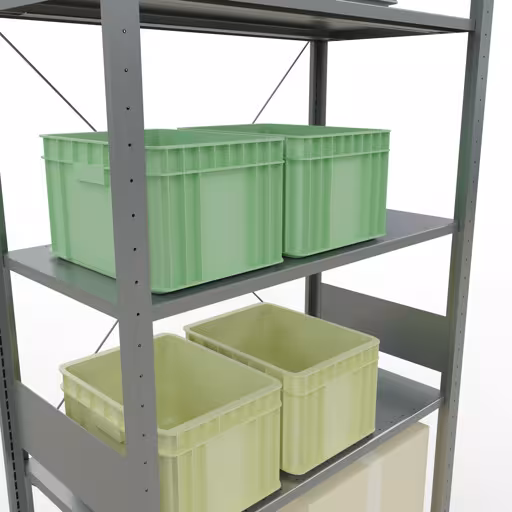 Scaffale base, scaffale, sistema a innesto MULTIplus85, 3000 x 1000 x 500 mm (AxLxP), 7 ripiani, traversa, zincato della marca Schulte Lagertechnik della gamma dei sistemi a innesto
