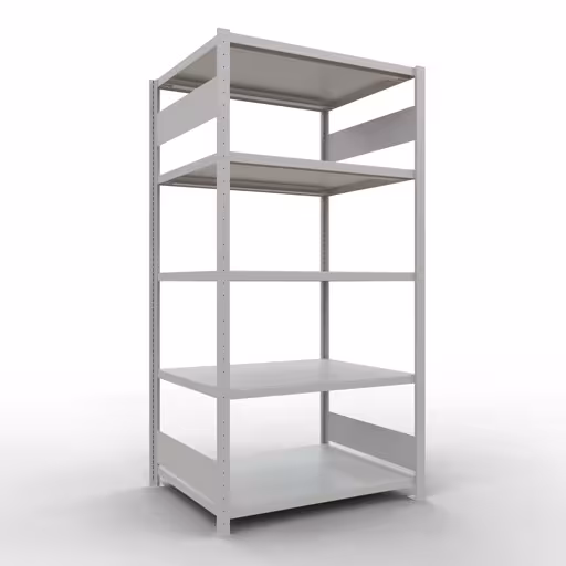 Étagère de base, étagère, système enfichable MULTIplus250, 2000 x 1000 x 800 mm (HxLxP), 5 étagères, barres de longueur, RAL 7035 gris clair, étagère de base, réf. 32880-LR