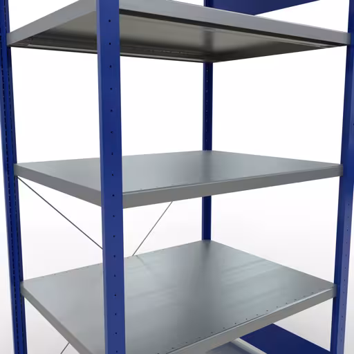 Étagère de base, étagère, système enfichable MULTIplus250, 2000 x 1000 x 800 mm, 5 étagères, traverse, RAL 5010 bleu gentiane/galvanisé de la marque Schulte Lagertechnik de la gamme de produits du système enfichable