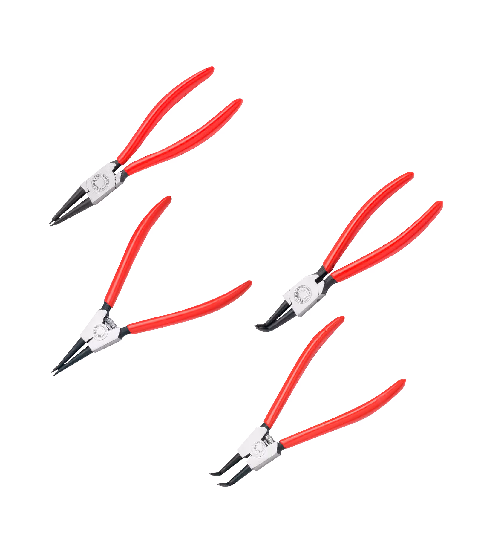 Set di pinze di montaggio, 4 pezzi, ELORA-304-S4 dalla categoria pinze per anelli di sicurezza con articolo n. 0304500401000