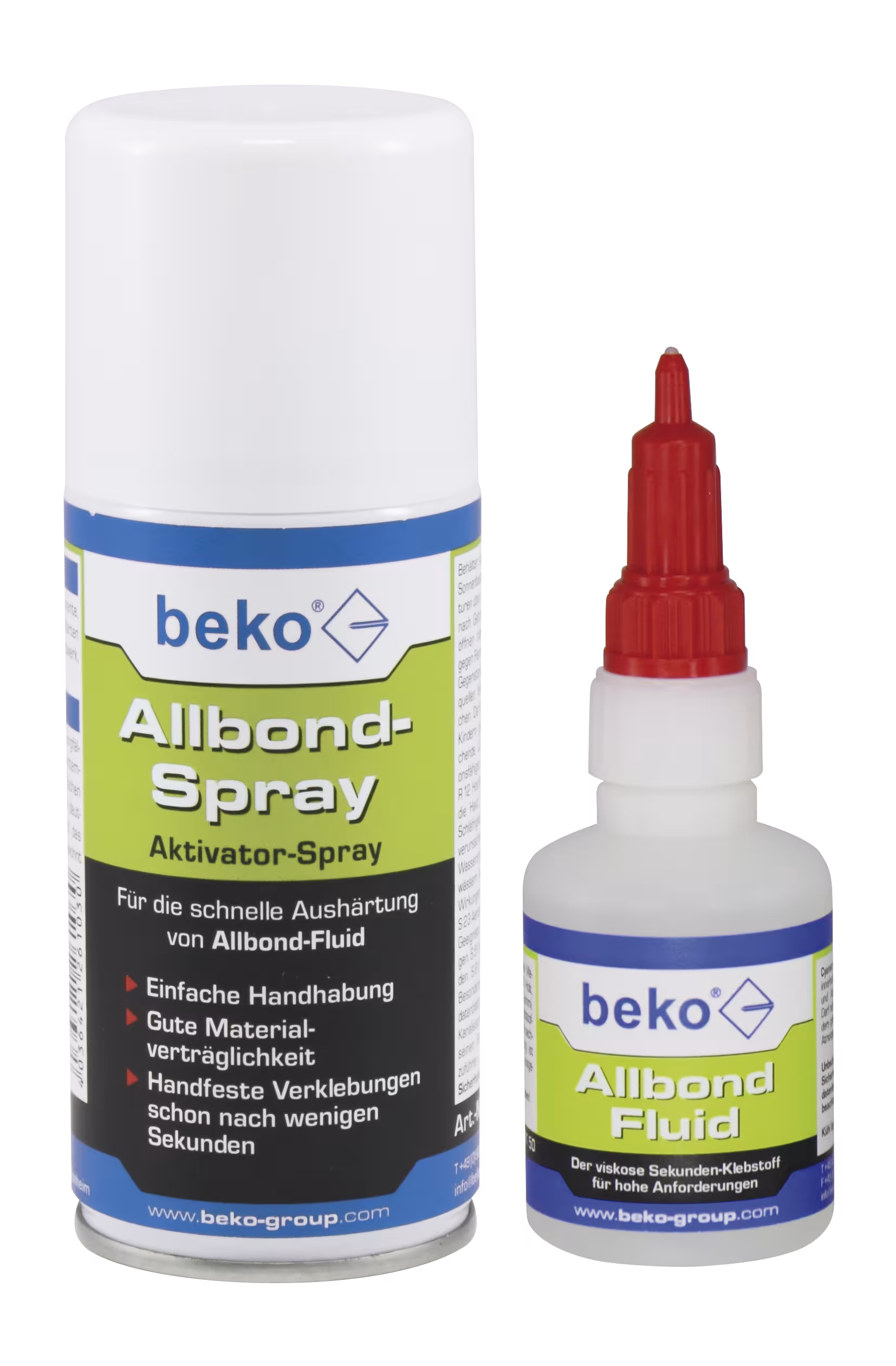 Set Allbond: 50 g di liquido Allbond + 150 ml spray, in blister di Beko Set Allbond: 50 g di liquido Allbond + 150 ml spray, in blister della categoria adesivi di montaggio con l'articolo n. 261 250