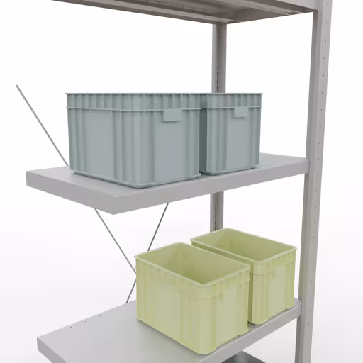 , Étagère MULTIplus250 système enfichable, 2000 x 750 x 400 mm, 5 étagères, RAL 7035 gris clair de Schulte Lagertechnik de la catégorie système enfichable