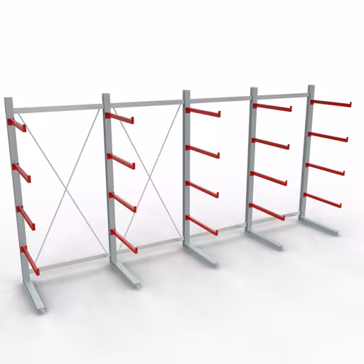 Figura n. 12 dell'articolo Scaffale completo K 6000, unilaterale, 3000 x 6000 x 1000 mm, RAL 7001 / RAL 3000, 5 livelli di stoccaggio del gruppo di prodotti scaffalature cantilever della marca Schulte Lagertechnik