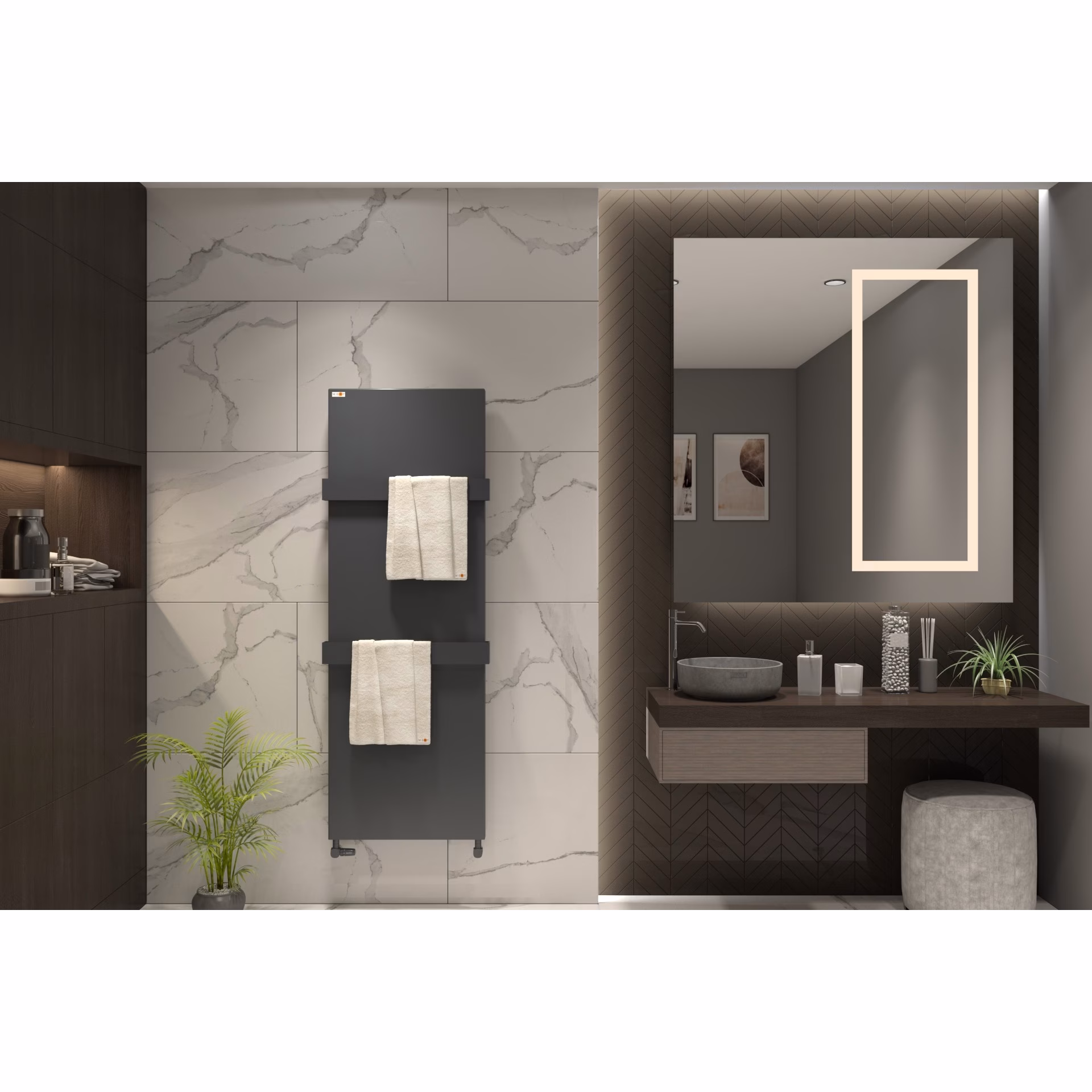 MERT Design Cover - Couverture pour anciens radiateurs de salle de bains de 400x1200 mm, anthracite