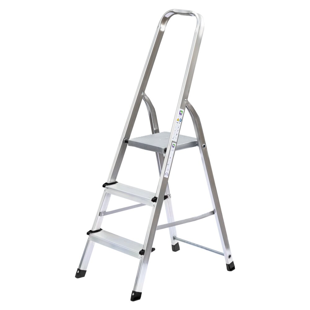 Échelle de ménage Munk, accès d'un seul côté, 3 marches, de Günzburger Steigtechnik Échelle d'habitation Munk à un seul côté, de la catégorie des escabeaux, référence 011124