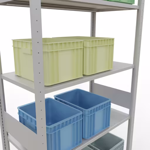 Étagère de base, étagère, système enfichable MULTIplus150, 3000 x 1000 x 500 mm, 7 étagères, gris clair RAL 7035 de Schulte Lagertechnik avec le numéro d'article : 32652-LR