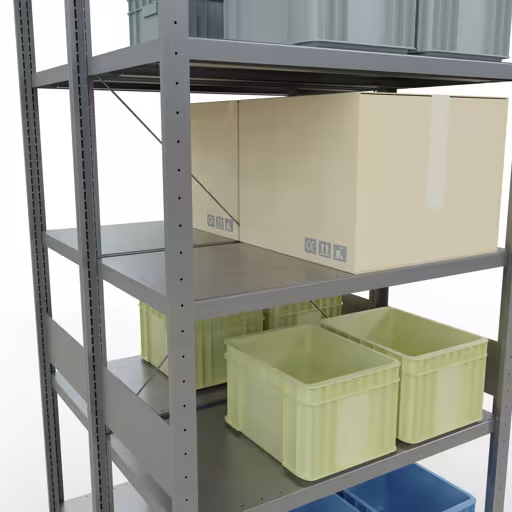 Étagère de base, étagère double, système d'étagères MULTIplus250, 3000 x 1000 x (2x500) mm, 2x7 étagères, traverse, galvanisé de la marque Schulte Lagertechnik de la gamme d'étagères