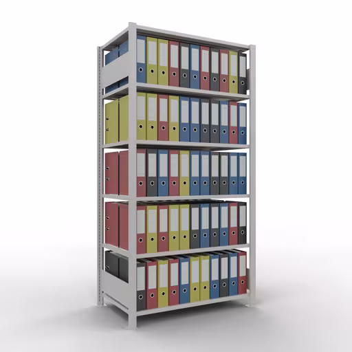 Figure n° 8 de l'article étagère de base, étagère de bureau, système enfichable MULTIplus150, 2000 x 1000 x 600 mm (HxLxP), 6 étagères, , , gris clair de la gamme d'étagères de bureau de Schulte Lagertechnik