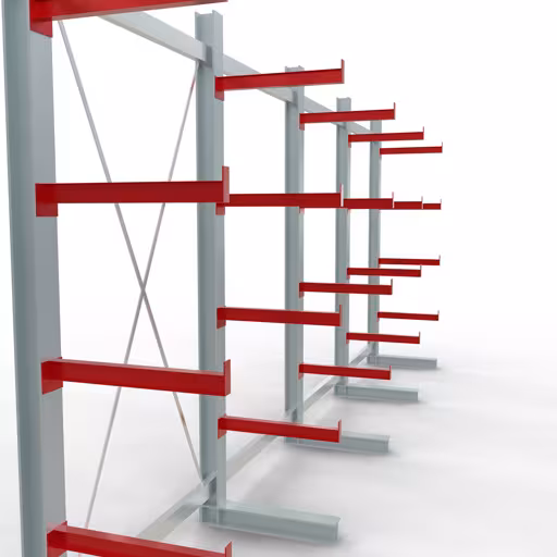 Immagine prodotto n. 11 dell'articolo Scaffale completo K 3000, unilaterale, 2500 x 6500 x 600 mm, RAL 7001 / RAL 3000, 5 livelli di stoccaggio Figura n. 11 dell'articolo Scaffale completo K 3000, unilaterale, 2500 x 6500 x 600 mm, RAL 7001 / RAL 3000, 5 livelli di stoccaggio del gruppo di prodotti scaffalature cantilever della marca Schulte Lagertechnik