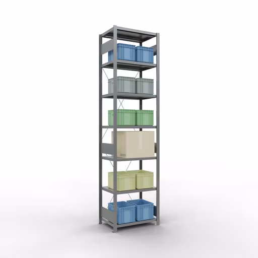 Figure n° 12 de l'article étagère de base, système d'étagères enfichables MULTIplus250, 3000 x 750 x 500 mm, 7 étagères, galvanisées du groupe de produits système enfichable de Schulte Lagertechnik