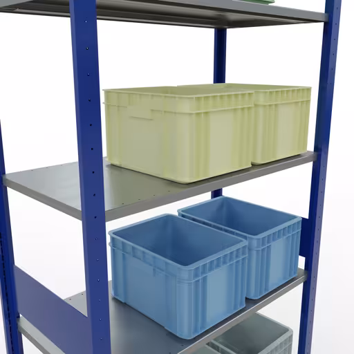 Figure n° 13 de l'article étagère de base, système d'étagères enfichables MULTIplus85, 3000 x 1000 x 500 mm, 7 étagères, RAL 5010 bleu gentiane du groupe de produits système enfichable de la marque Schulte Lagertechnik
