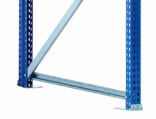 Une autre vue de l'article Piètement W 100, non monté, 2000x800 mm, bleu/galvanisé de la catégorie rayonnage grande portée