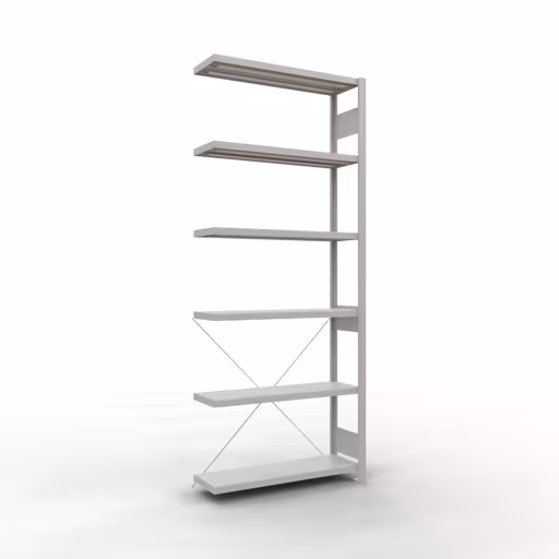 Scaffali componibili, scaffali, sistema a innesto MULTIplus330, 2500 x 1000 x 300 mm (AxLxP), 6 ripiani, traversa, RAL 7035 grigio chiaro della marca Schulte Lagertechnik dalla gamma dei sistemi a innesto