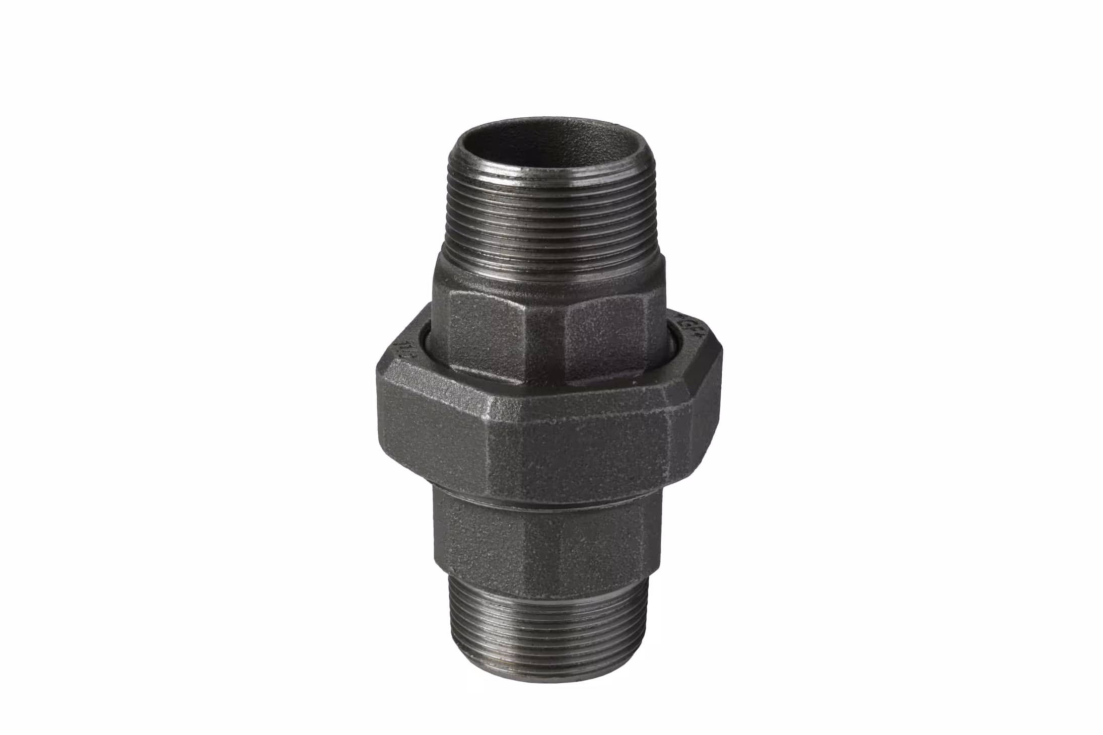 Raccord à vis n° 344 conique extérieur/extérieur 1" en fonte malléable, noir de la catégorie des raccords en fonte malléable avec le GTIN 8435049304086 Raccord en fonte malléable Atusa n°344 de la marque Atusa de la catégorie raccords en fonte malléable