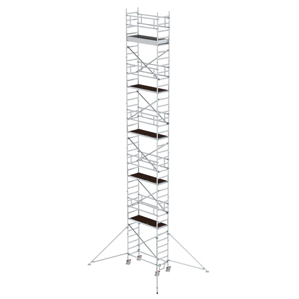 Échafaudage roulant Munk 0,75 x 1,80 m avec stabilisateur, hauteur de plate-forme 10,35 m, de Günzburger Steigtechnik Échafaudage roulant Munk 0,75 x 1,80 m avec stabilisateurs, de la catégorie échafaudages roulants, référence 154046