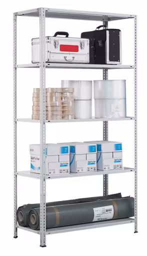 Scaffali aggiuntivi, ripiano per scaffali, sistema a vite MULTIplus150, 2000 x 750 x 300 mm (AxLxP), RAL 7035 grigio chiaro, 5 ripiani con l'articolo n. 30635-75 Scaffali aggiuntivi, scaffali, sistema a vite MULTIplus150, 2000 x 750 x 300 mm (AxLxP), RAL 7035 grigio chiaro, 5 ripiani di Schulte Lagertechnik della categoria Sistemi a vite