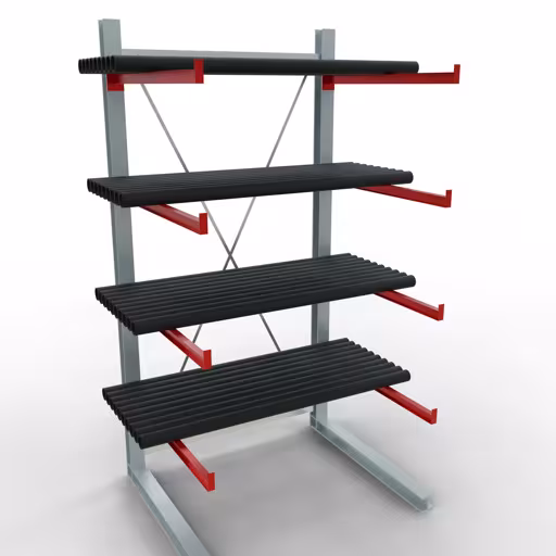 Figura n. 11 dell'articolo Scaffale completo K 6000, unilaterale, 3000 x 1500 x 1250 mm, RAL 7001 / RAL 3000, 5 livelli di stoccaggio del gruppo di prodotti scaffalature cantilever della marca Schulte Lagertechnik