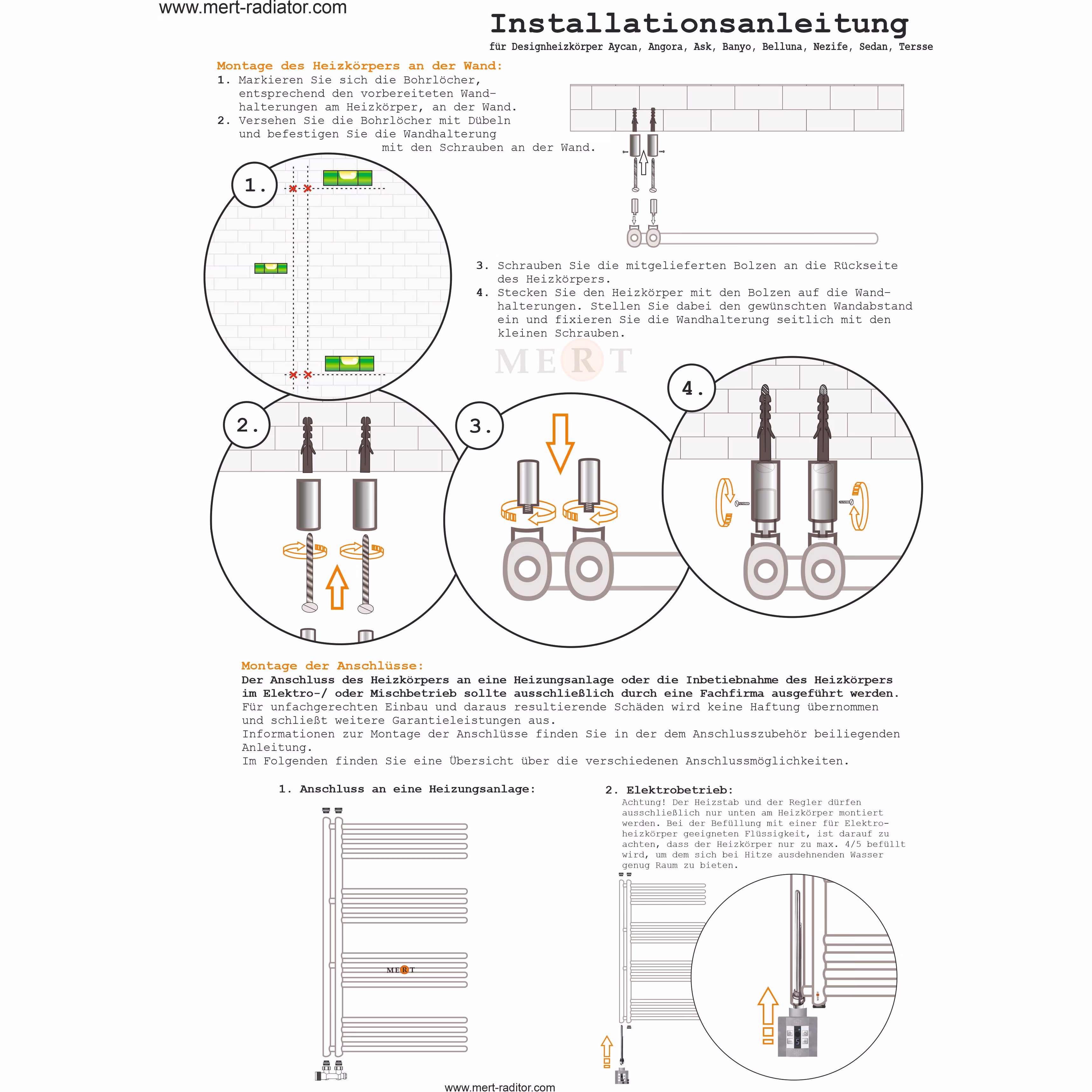 Ohne Text 3867363 Radiateur de salle de bains Mert Design modèle Metire, noir, 500x1150 mm