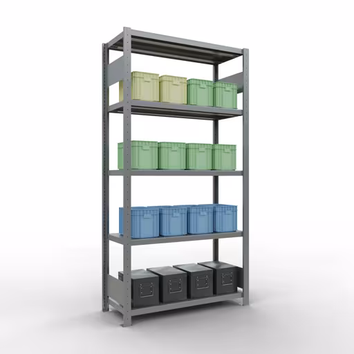 Image du produit n° 13 de l'article étagère de base, étagère, système enfichable MULTIplus330, 2000 x 1000 x 400 mm, 5 étagères, barres de longueur, galvanisé Figure n° 13 de l'article étagère de base, système d'étagères enfichables MULTIplus330, 2000 x 1000 x 400 mm, 5 étagères, galvanisées du groupe de produits système enfichable de Schulte Lagertechnik