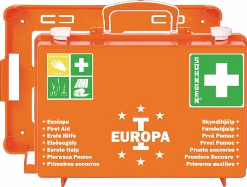 Kit di pronto soccorso EUROPA I B310xH210xD130 mm circa, arancione, SÖHNGEN, della categoria Söhngen, con codice articolo 4000386055