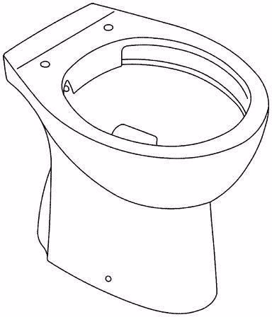 Technische Zeichnung 4069443 GROHE WC au sol Bau Keramik 39431 sans rinçage, sortie verticale, blanc alpin