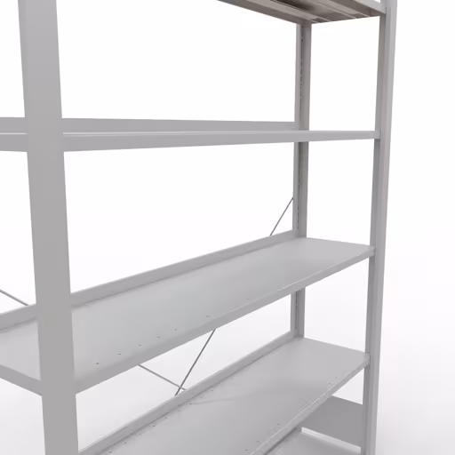Étagère de base, étagère de bureau, système enfichable MULTIplus85, 2000 x 1300 x 300 mm, 6 étagères, gris clair de Schulte Lagertechnik de la catégorie étagères de bureau