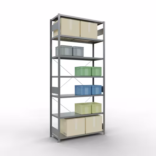 Étagère de base système enfichable 3000x1300x500 mm, type 250 kg, galvanisée de Schulte Lagertechnik avec le réf. 12952-130