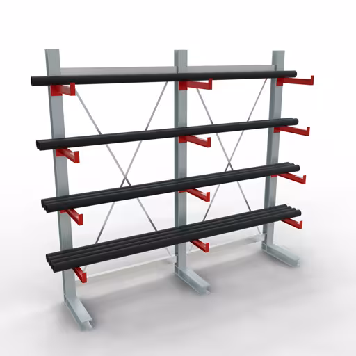 Figura n. 12 dell'articolo Scaffale completo K 3000, unilaterale, 2500 x 2600 x 500 mm, RAL 7001 / RAL 3000, 5 livelli di stoccaggio del gruppo di prodotti scaffalature cantilever della marca Schulte Lagertechnik